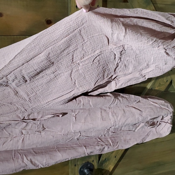 ROSE PINK ROMPER JUMPSUIT Harem SMALL SQUARE NECK  SPAGHETTI STRAP Pastel - Picture 10 of 12